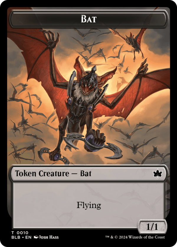 Bat    Warren Warleader Double-Sided Token [Bloomburrow Tokens] on Sale