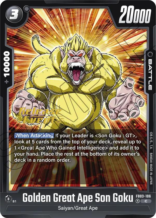 Golden Great Ape Son Goku [Raging Roar Release Event Cards] Sale