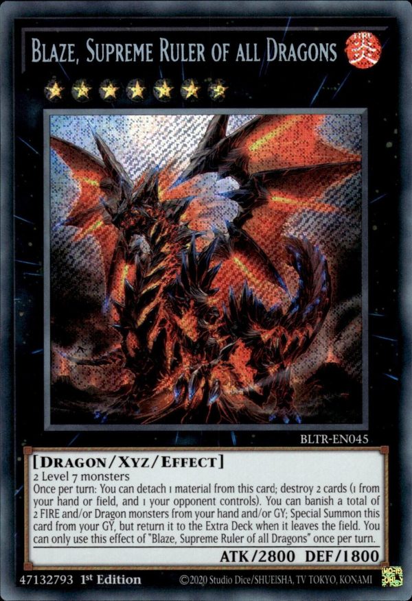 Blaze, Supreme Ruler of all Dragons [BLTR-EN045] Secret Rare on Sale