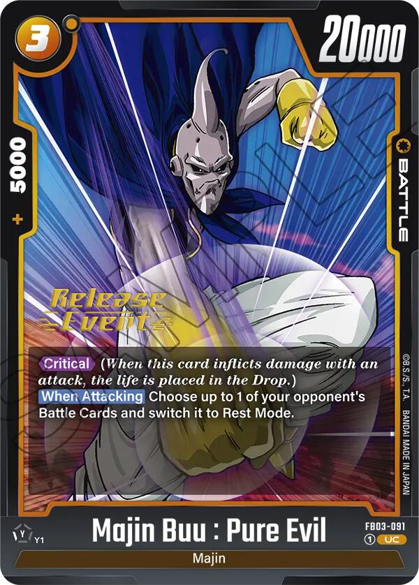 Majin Buu : Pure Evil [Raging Roar Release Event Cards] Supply