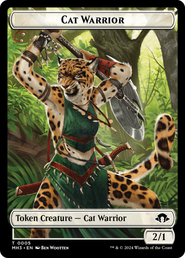 Cat Warrior    Energy Reserve Double-Sided Token [Modern Horizons 3 Tokens] on Sale