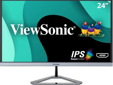 ViewSonic VX2476-SMHD 24  1080p Ultra-Thin Bezels Widescreen IPS Monitor, Black Silver - Certified Refurbished Online now