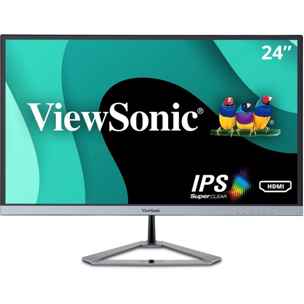 ViewSonic VX2476-SMHD 24  1080p Ultra-Thin Bezels Widescreen IPS Monitor, Black Silver - Certified Refurbished Online now