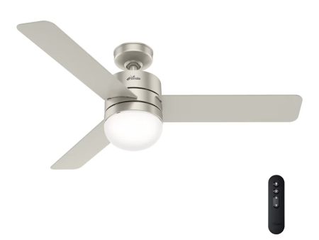 Hunter Fans 54  Neutron SureSpeed SimpleConnect Smart Ceiling Fan with LED Light + Remote, Matte Nickel Supply