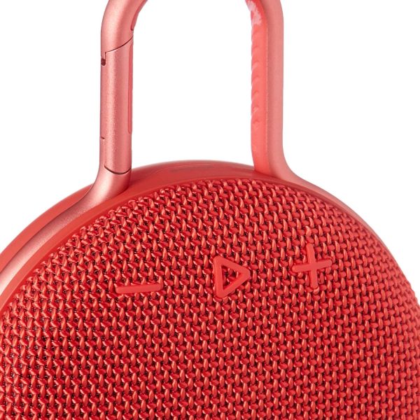 JBL Clip 3 Portable Waterproof Bluetooth Speaker, Red - Certified Refurbished Online