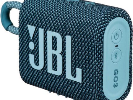 JBL Go 3 Portable Waterproof Bluetooth Speaker, Blue - Certified Refurbished For Discount