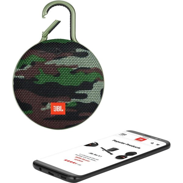 JBL Clip 3 Portable Bluetooth Speaker Squad - Certified Refurbished Fashion