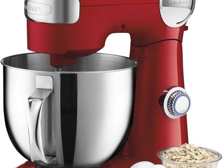 Cuisinart 5.5-Quart Stand Mixer, Brushed Chrome, Red - Certified Refurbished Supply