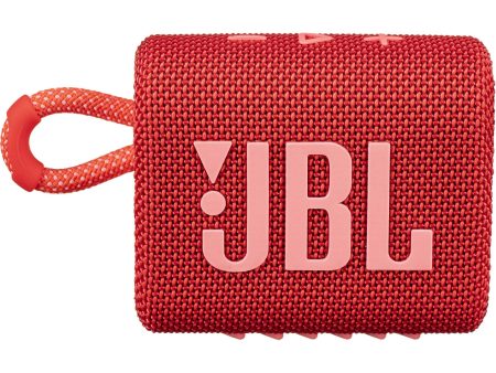 JBL Go 3 Portable Waterproof Bluetooth Speaker, Red - Certified Refurbished Fashion